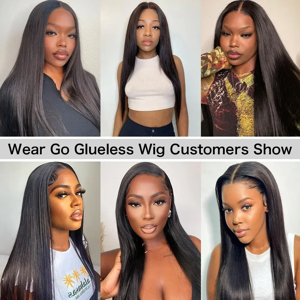 Smooth Straight Human Hair Ready To Wear Preplucked Straight Human Hair Wigs 5x5 Lace Closure Pre Cut 13x4 Lace Front Wigs Bling