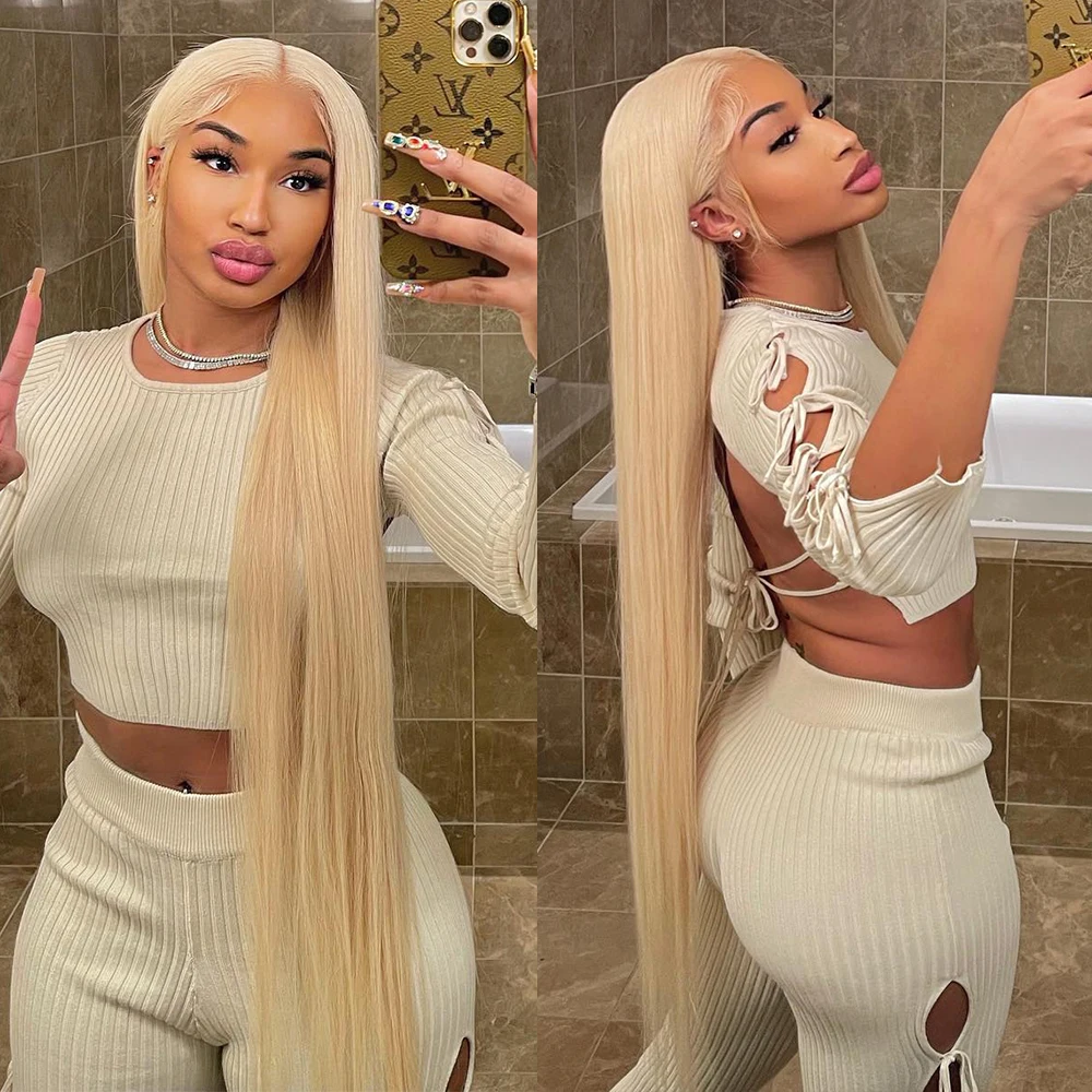 HD Transparent 613 Blonde Straight 200 Density 13x4 13x6 Lace Front Human Hair Wigs For Women Brazilian 360 Lace Frontal Wig