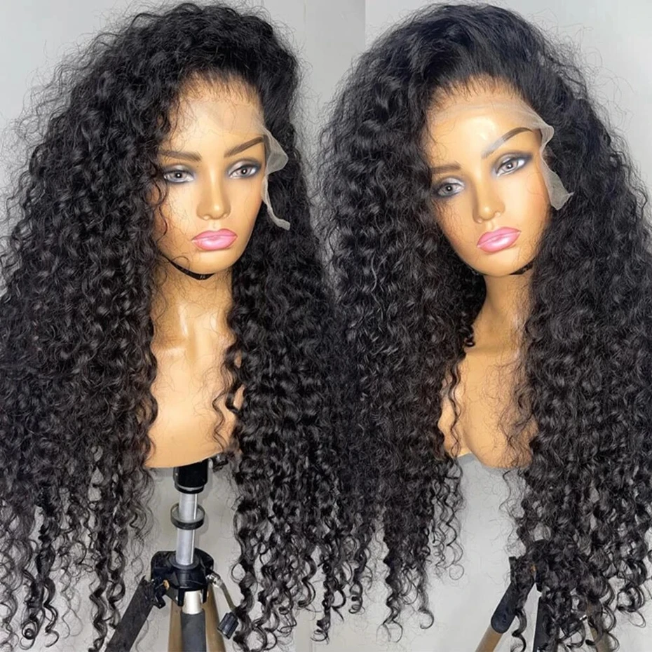 30 32Inch Deep Wave 13x4 13x6 HD Transparent Lace Frontal Wig Human Hair Water Curly 4x4 Lace Closure Wigs For Women Bling Hair