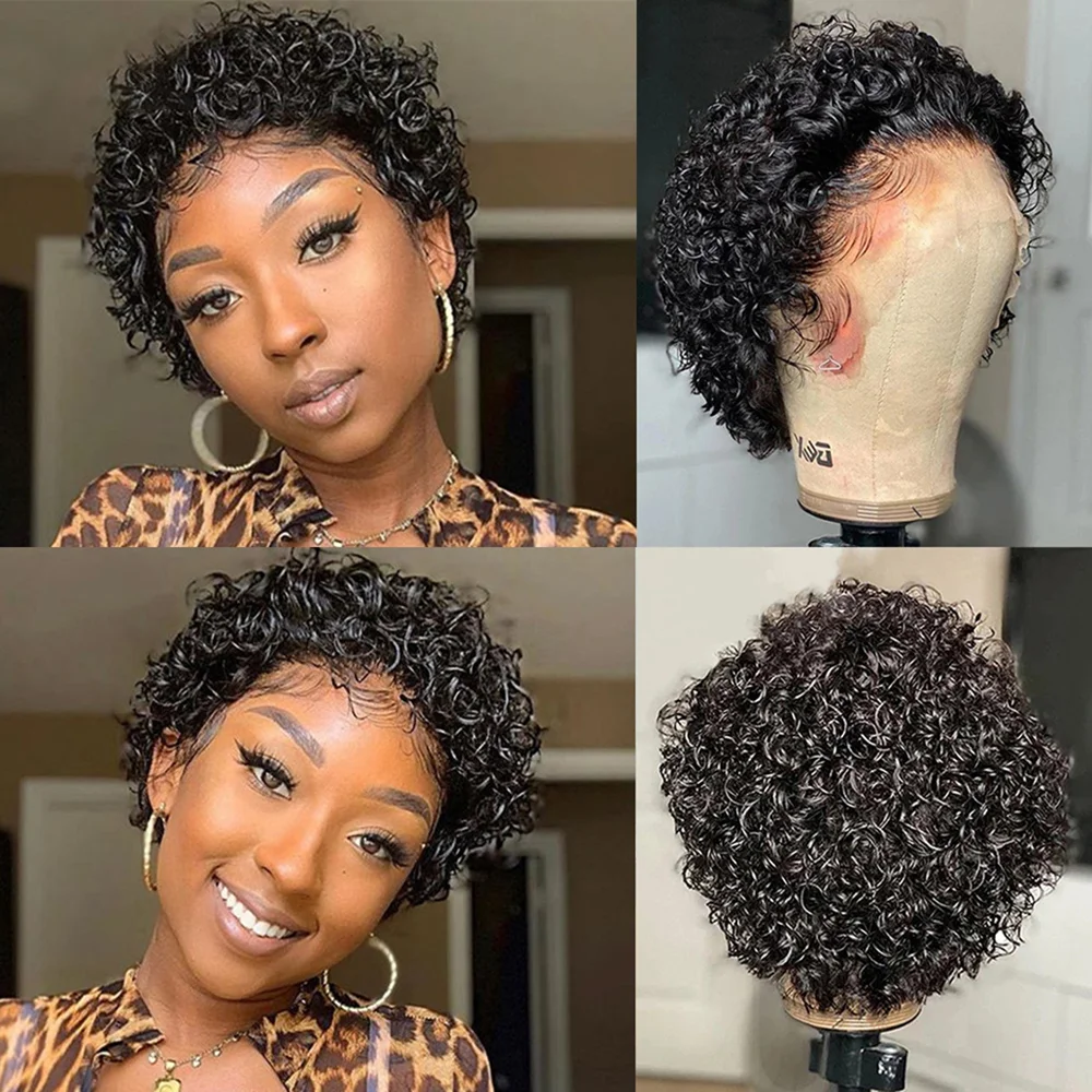 Pixie Cut Wig Human Hair 13x1 Lace Frontal Wigs Human Hair Short Bob Human Hair Wigs For Black Women Lace Front Human Hair Wig