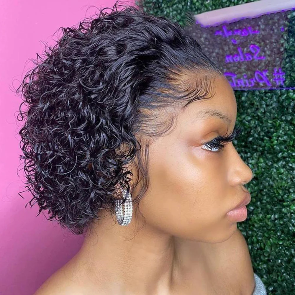 Pixie Cut Wig Human Hair 13x1 Lace Frontal Wigs Human Hair Short Bob Human Hair Wigs For Black Women Lace Front Human Hair Wig