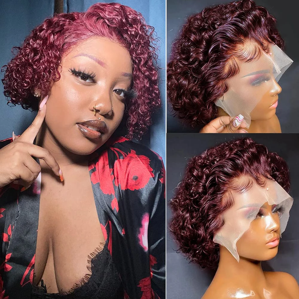 Pixie Cut Wig Human Hair 13x1 Lace Frontal Wigs Human Hair Short Bob Human Hair Wigs For Black Women Lace Front Human Hair Wig