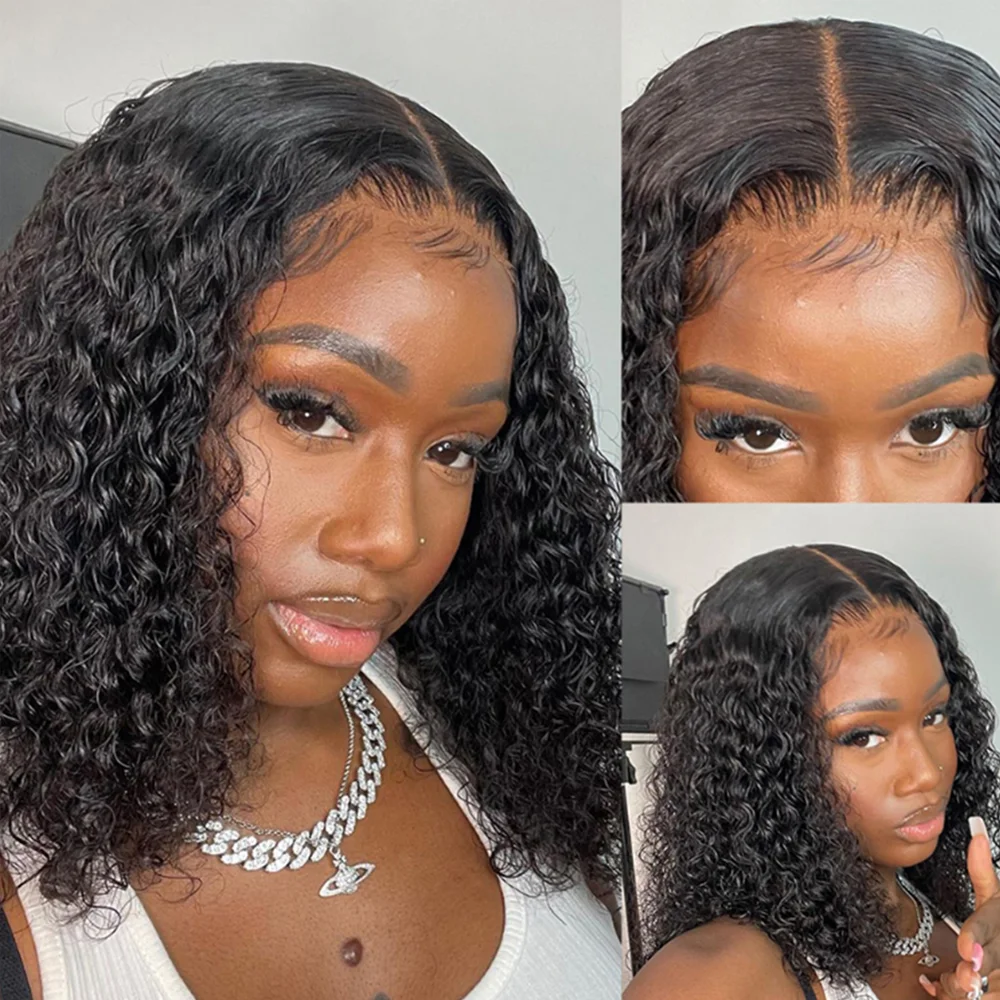 Short Bob Lace Frontal Wig Human Hair 13x4 Deep Wave 180 Density Lace Front Wigs Short Bob Wig Human Hair Lace Frontal Wigs