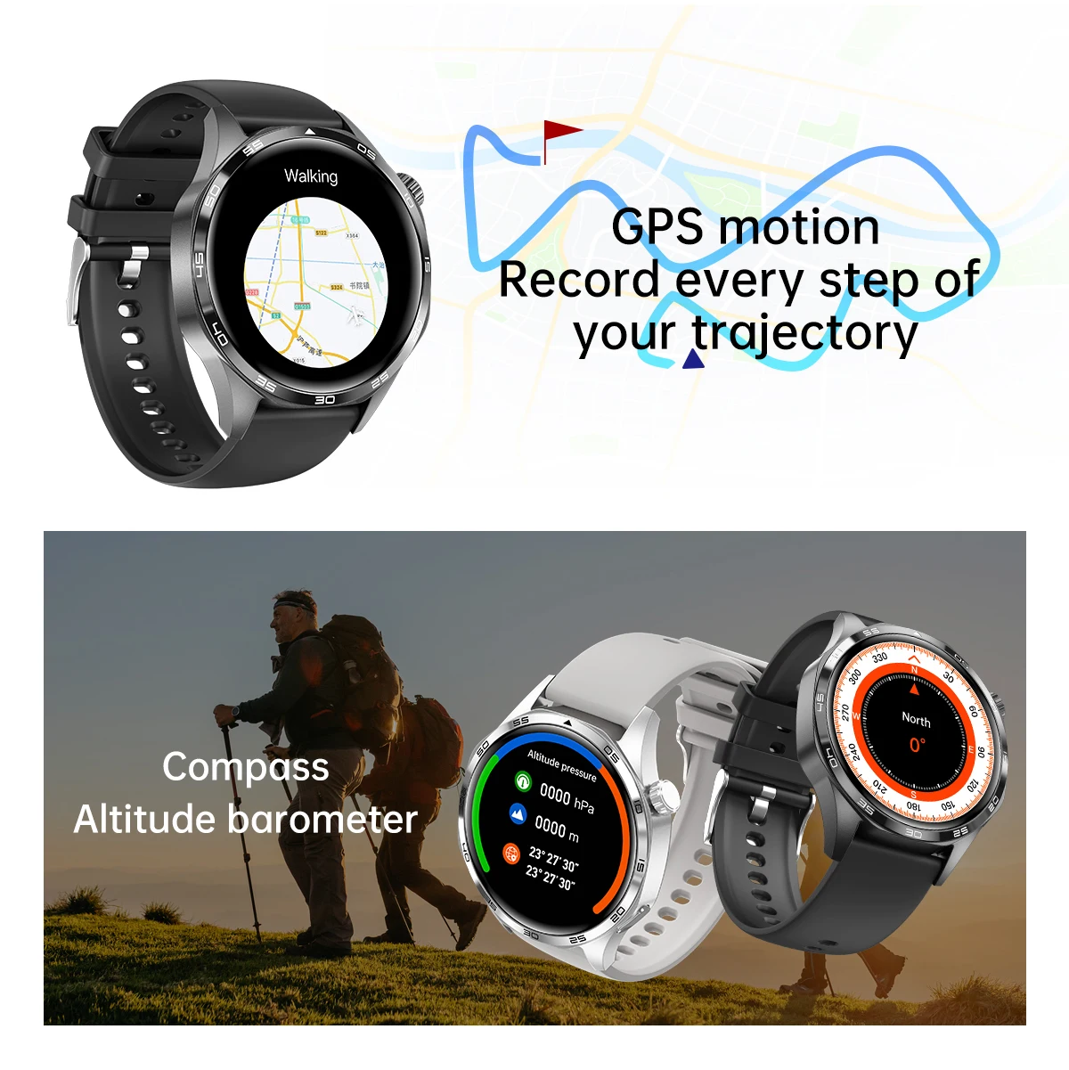 GT5 PRO Smart Watch Men Watch 5 Pro AMOLED HD Screen Bluetooth Call GPS Trajectory NFC Heart Rate Compass SmartWatches 2024 New