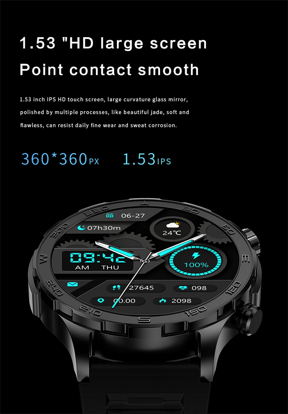 2024 New Bluetooth Call Smart Watch Men For Huawei AMOLED HD Large Screen Heart Rate NFC IP68 Waterproof GPS Sports Smart Watch