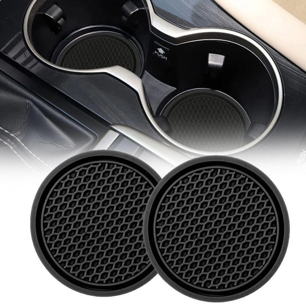 Non-Slip Diamond Rhinestone Car Cup Holder Coasters - 2pcs