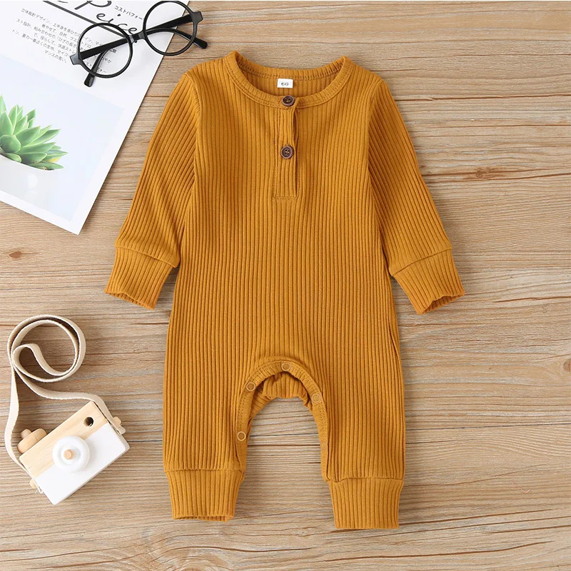 Autumn Newborn Infant Baby Boys Girls Romper Playsuit Overalls Cotton Long Sleeve Baby Jumpsuit Newborn Clothes