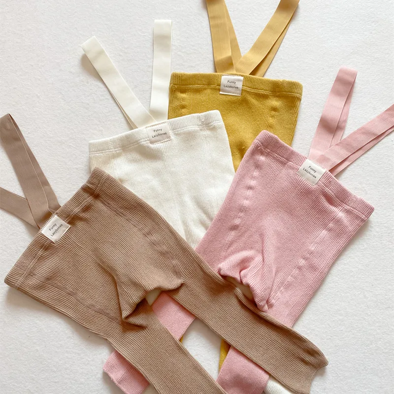 Infant Kids Suspender Pantyhose Spring Autumn Baby Girls Boys Tights Baby Girl Clothes High Waist Bandage Cross Straped Leggings