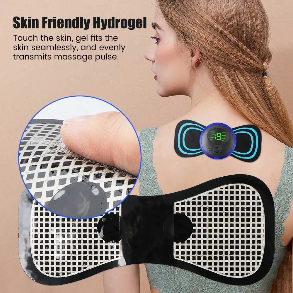 Mini Portable EMS Neck Massager Electric Neck Stretcher For Cervical Muscle Pain Relief And Shoulder Relaxation Massage Patch