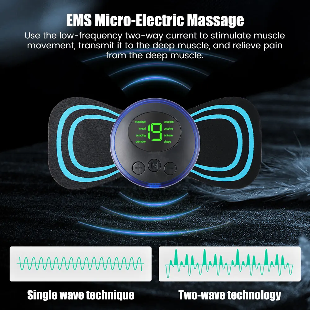 Mini Portable EMS Neck Massager Electric Neck Stretcher For Cervical Muscle Pain Relief And Shoulder Relaxation Massage Patch