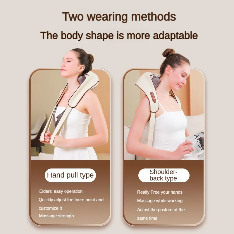 Wireless Electric Neck Should Massager Electric Massage Shawl Pillow for Neck Shoulder Waist Kneading Massager