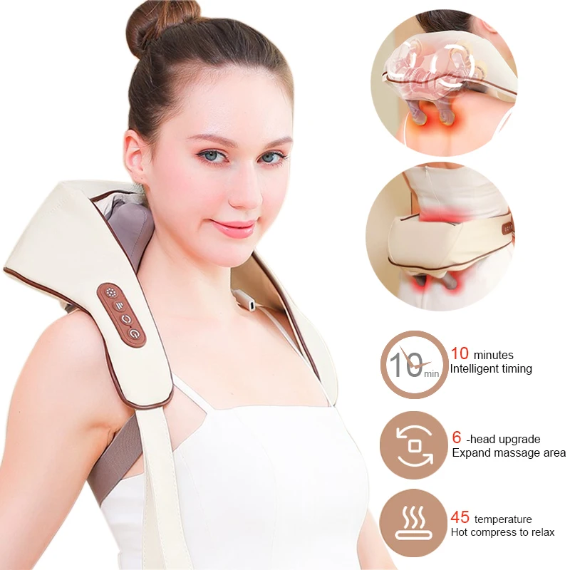 Wireless Electric Neck Should Massager Electric Massage Shawl Pillow for Neck Shoulder Waist Kneading Massager