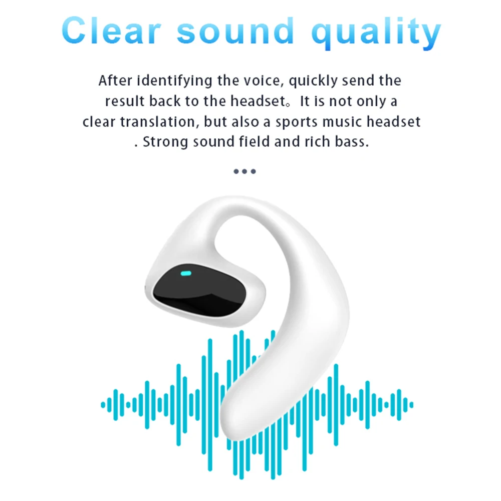 2024 New Top Smart Voice Translator Wireless Bluetooth Earphones Translation Multi 144 Languages Headphones Real Time Translate