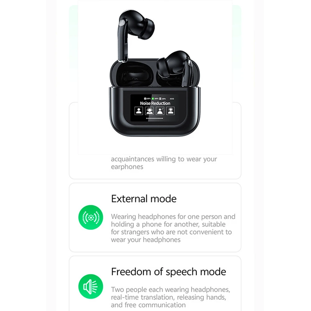 Real-time New Voice Translation Earbuds 80 Languages Translation Wireless Bluetooth5.0 Headset With Charging Box Earphone