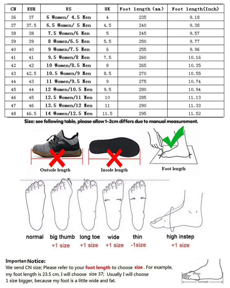 SUADEX Men Steel Toe Safety Work Shoes Breathable Lightweight Comfortable Industrial Construction Shoes Puncture Proof Antislip