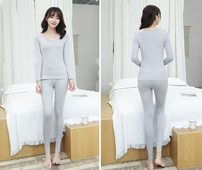 Women Thermal Underwear Set 2 pack Long Johns Ultra Soft Fleece Lined Base Layer Keep Warm Cold Weather Top Bottom﻿