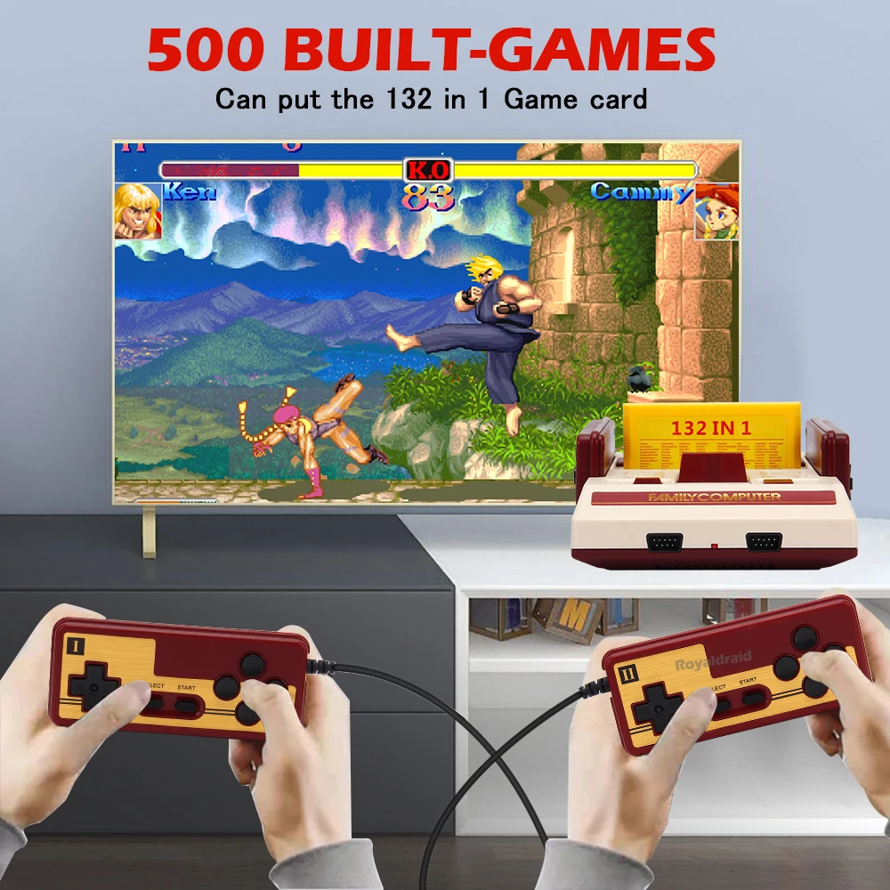 8 Bit Video Game Console Built in 500 Classic Games Family Computer TV Game Console Support Game Cartridge For FC Retro Gaming