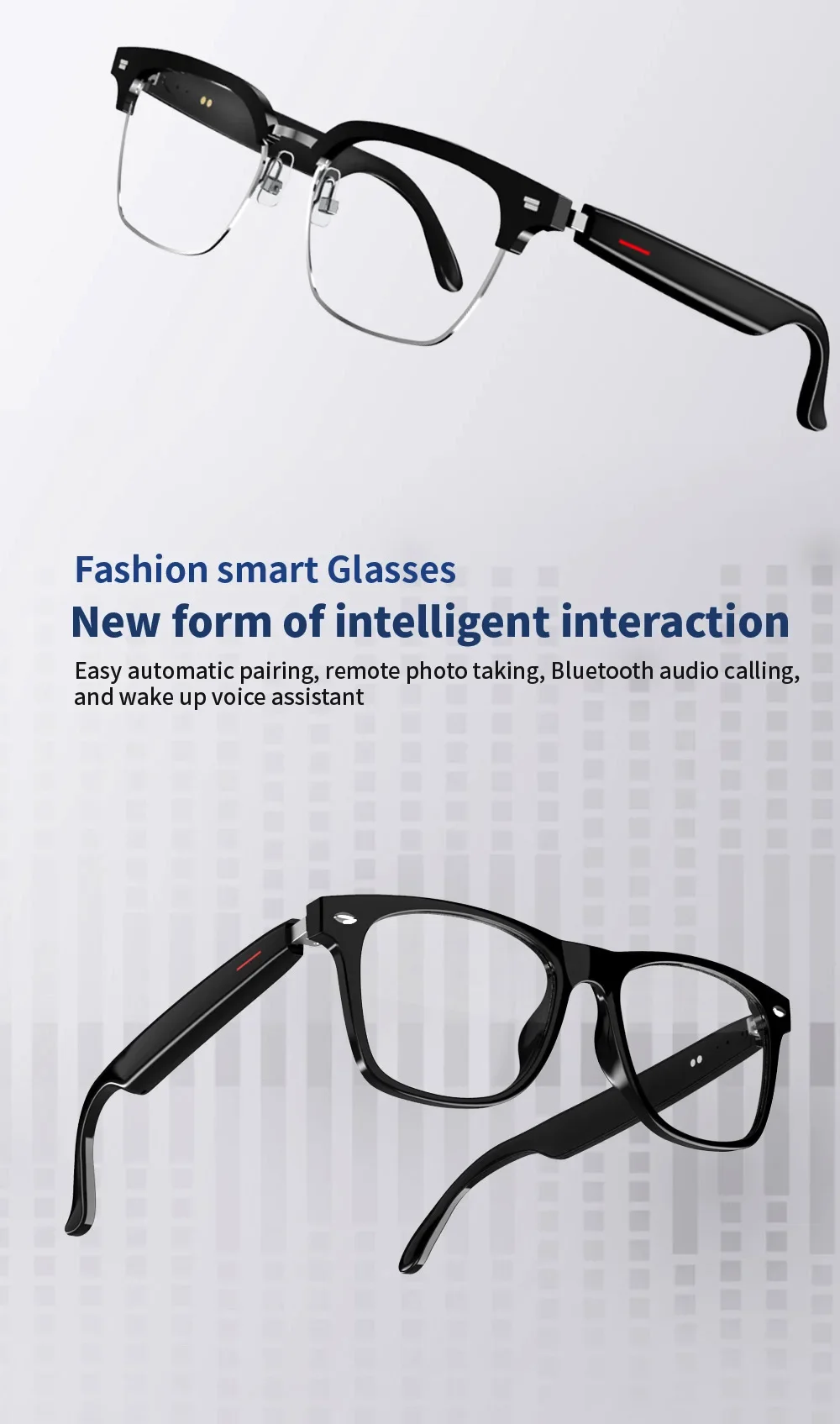 2024 Camera Smart Music Sunglasses Earphones Wireless Bluetooth Headset HIFI Sound Headphone Driving Glasses Hands-free Call