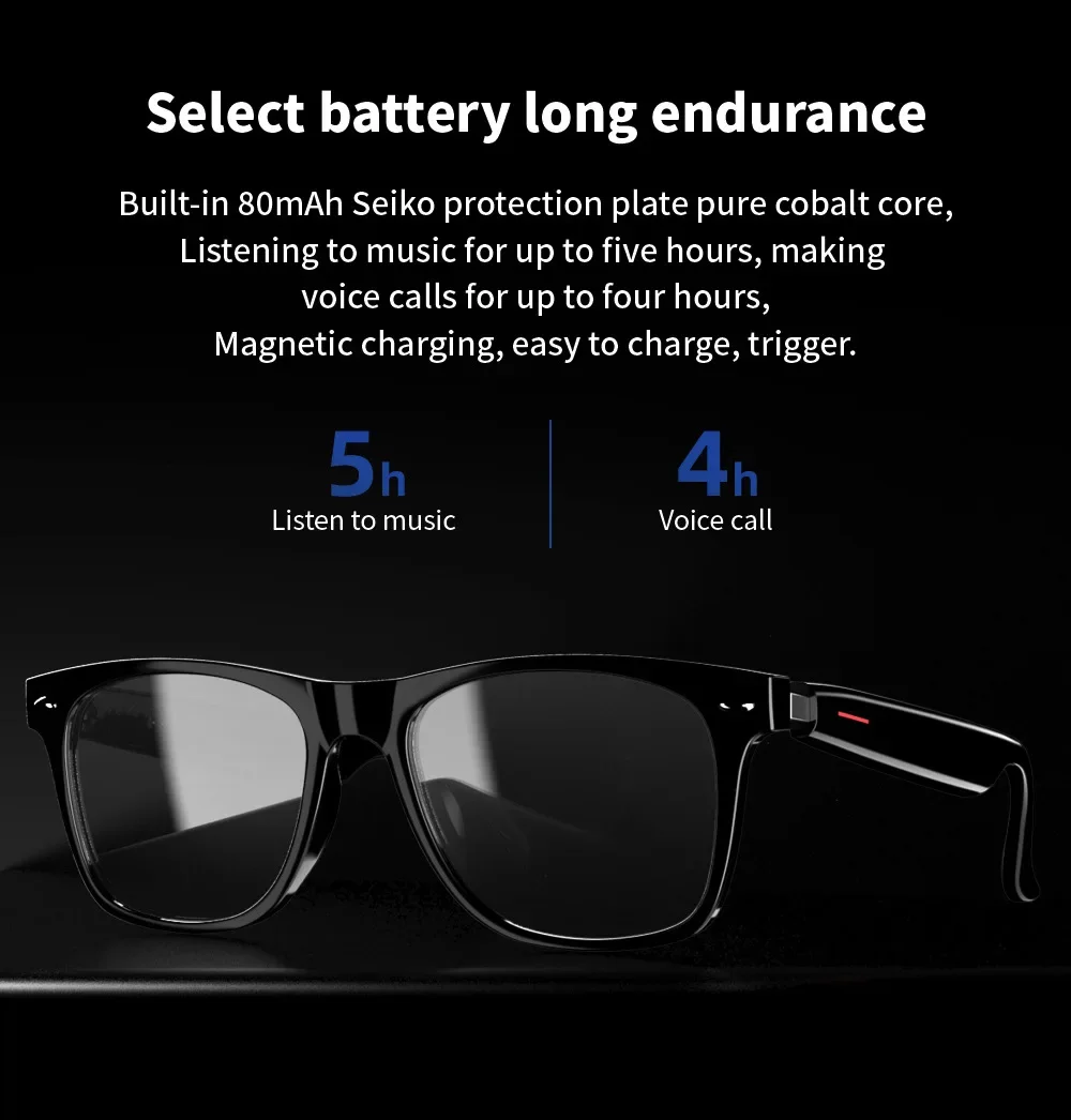 2024 Camera Smart Music Sunglasses Earphones Wireless Bluetooth Headset HIFI Sound Headphone Driving Glasses Hands-free Call