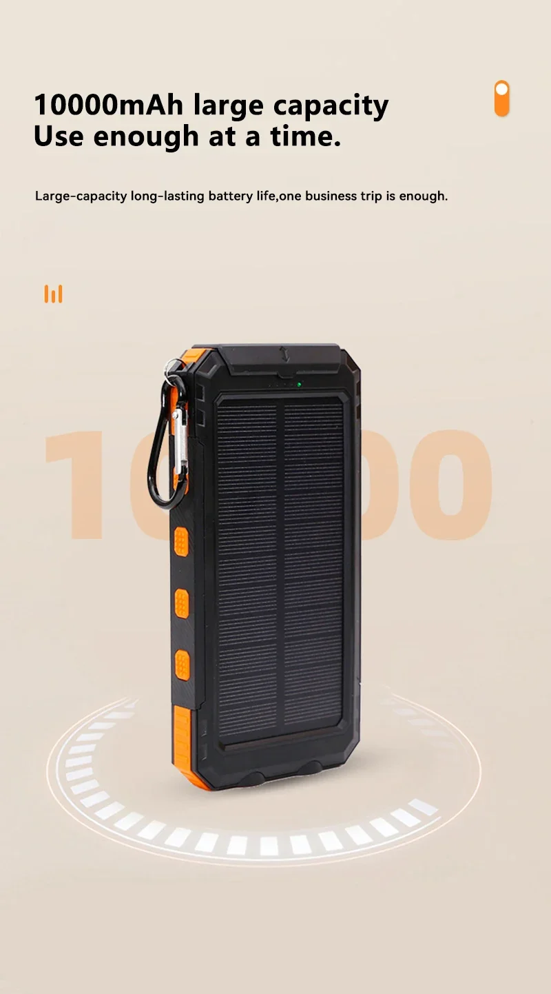 Xiaomi 200000mAh Solar Power Bank Portable Large Capacity Charger Compatible with IOS Android USB-A and USB-C Fast Charging