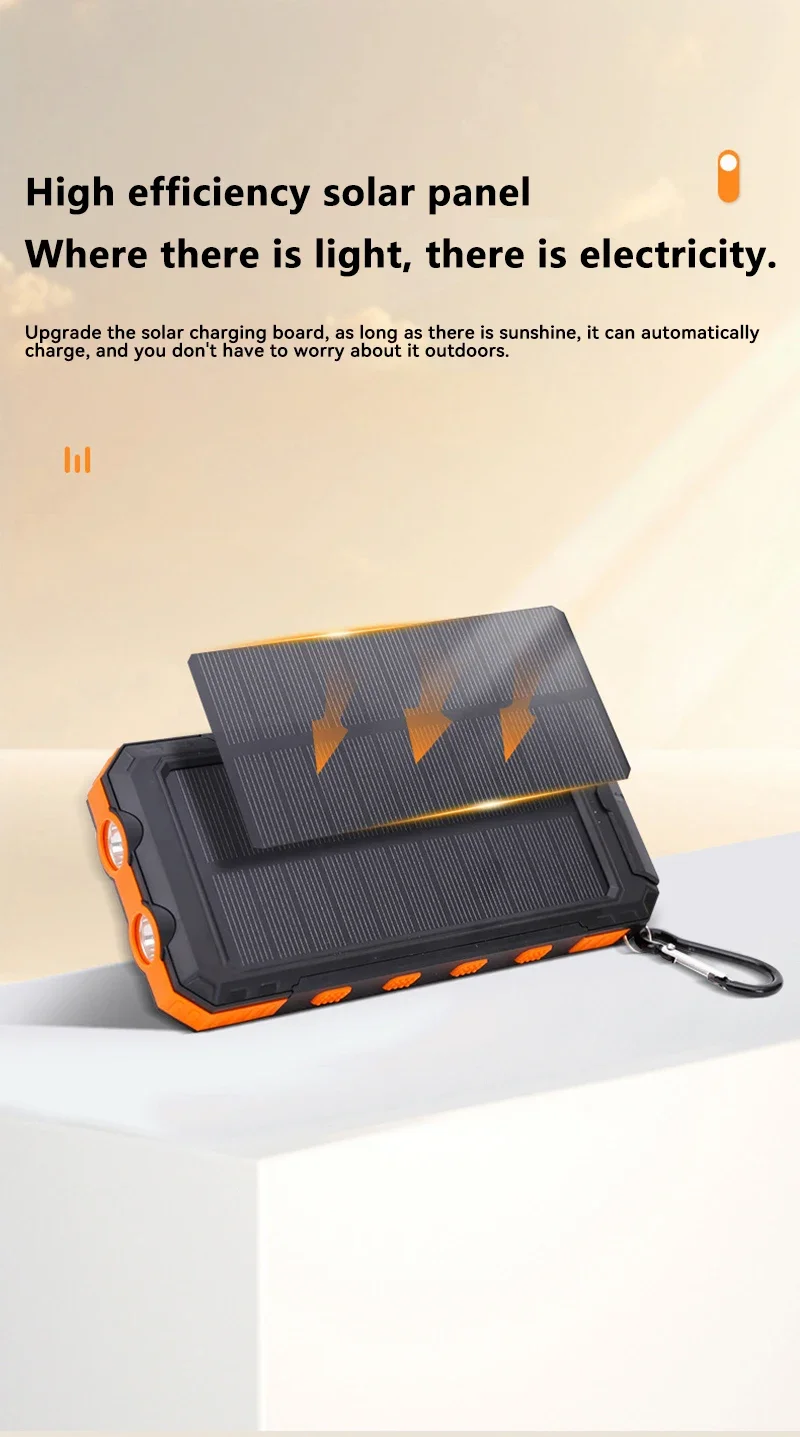 Xiaomi 200000mAh Solar Power Bank Portable Large Capacity Charger Compatible with IOS Android USB-A and USB-C Fast Charging