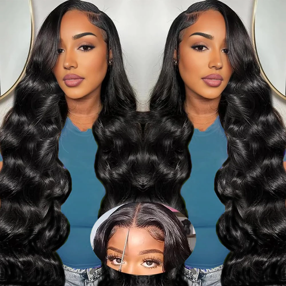 13x4 13x6 Body Wave Human Hair Wigs 32 36 Inches Lace Front Human Hair Wig Pre Plucked With Baby Hair For Women 200 Density