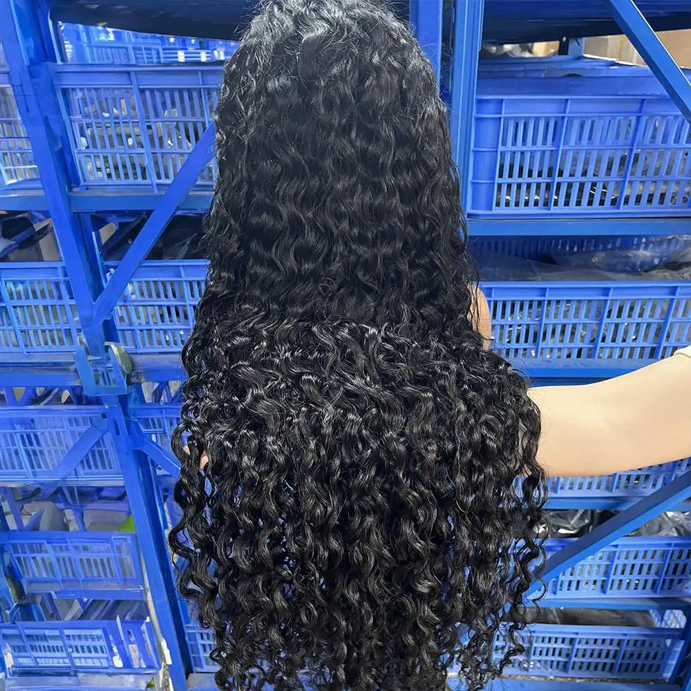 13x6 HD Transparent Deep Wave Frontal Wig 200 Density 13x4 Lace Front Wig Human Hair Brazilian Raw 30 40 Inch Loose Curly Wigs