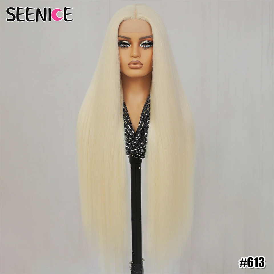 Synthetic 40 Inch Straight Lace Front Wig T-Part 13x4x1 Long Lace Wigs Heat-resistant Fiber Copper Ginger Lace Frontal Wigs