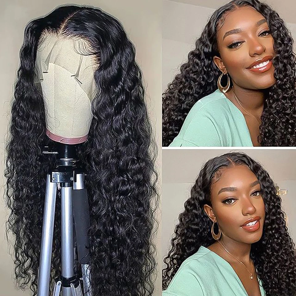 13x4 HD Transparent Lace Front Curly Wigs Brazilian 5x5 Glueless Closure Wig Human Hair 30 Inch 13x6 Loose Deep Wave Forntal Wig