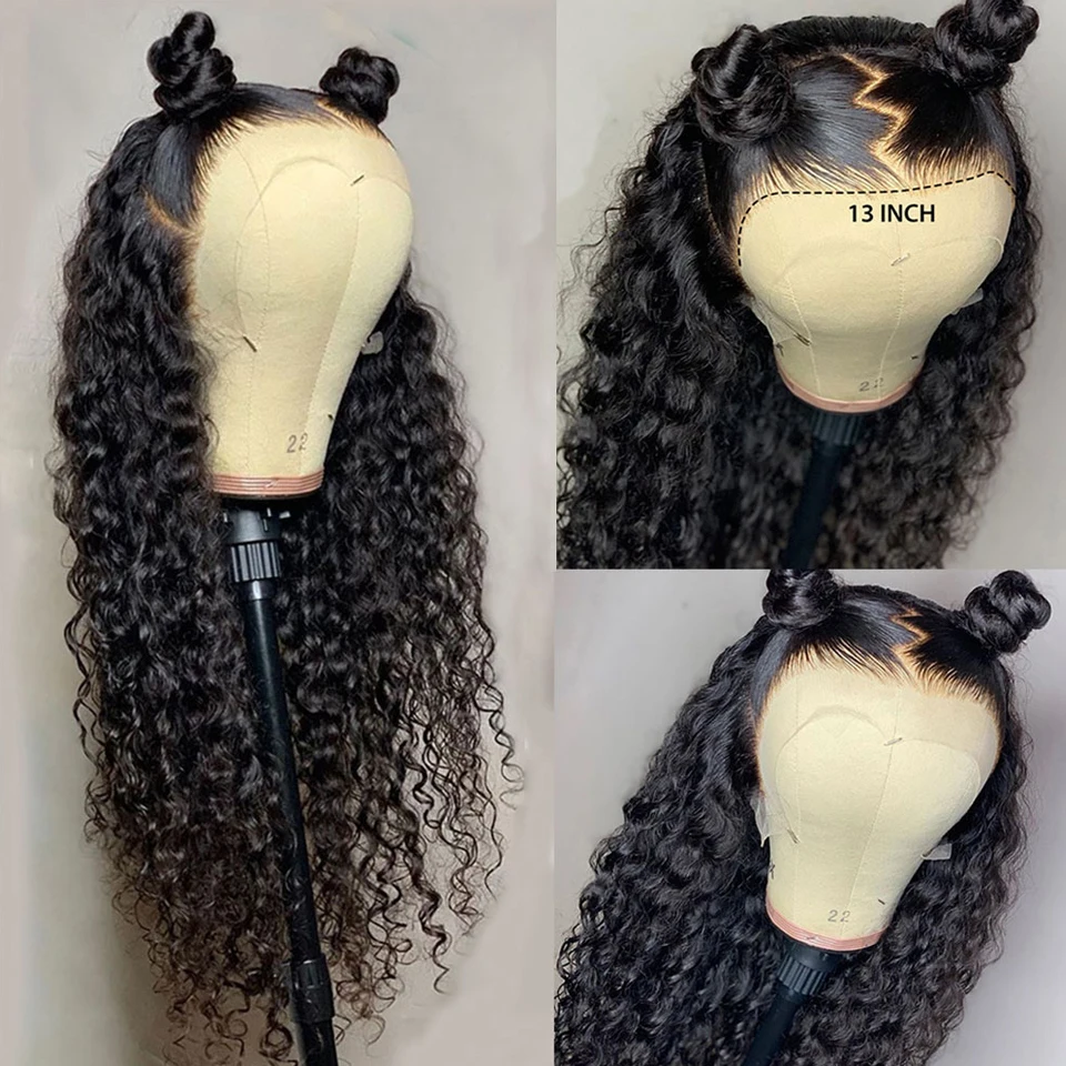 13x4 HD Transparent Lace Front Curly Wigs Brazilian 5x5 Glueless Closure Wig Human Hair 30 Inch 13x6 Loose Deep Wave Forntal Wig