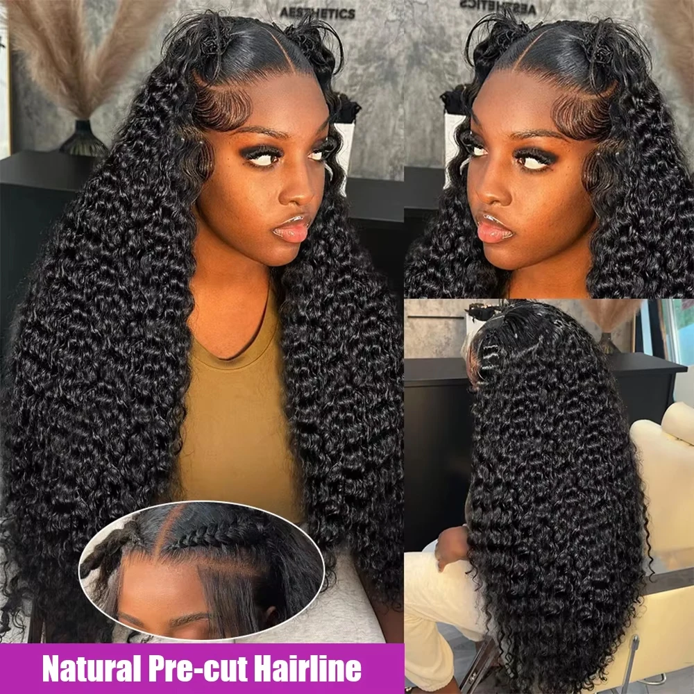 13x4 HD Transparent Lace Front Curly Wigs Brazilian 5x5 Glueless Closure Wig Human Hair 30 Inch 13x6 Loose Deep Wave Forntal Wig