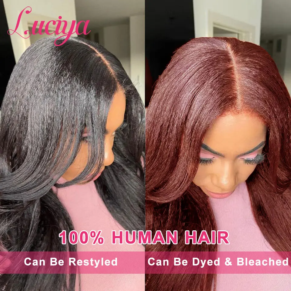 Kinky Straight Human Hair Wigs Ready To Wear 13x4/13x6 HD Lace Front Human Hair Wigs Yaki Frontal Lace Wig 5x5 Lace Closure Wigs