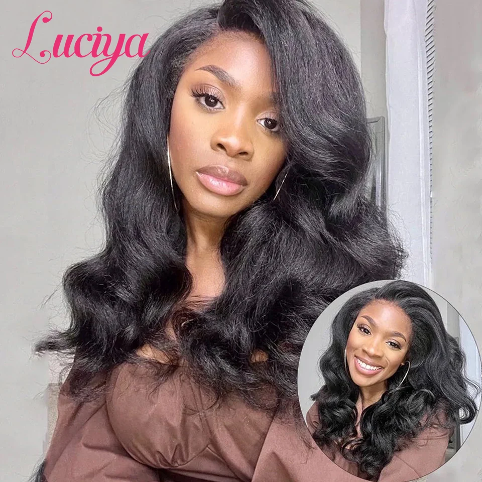 Kinky Straight Human Hair Wigs Ready To Wear 13x4/13x6 HD Lace Front Human Hair Wigs Yaki Frontal Lace Wig 5x5 Lace Closure Wigs